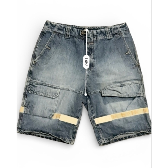 Vtg 90s Marithe + Francois Girbaud Denim Cargo Shorts Mens Sz 36 Acid Wash MFG - Picture 4 of 11